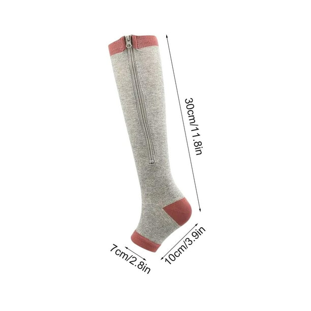 Yhmxh Calcetines para mujer 15-25 mmHg, calcetines largos, medias de viaje, medias de soporte para varices, edema, viajes, deportes