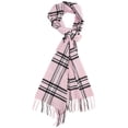 thumbnail image 2 of Cashmere Feel New England Plaid Scarf - 100% Acrylic - Super Soft - Pink, 2 of 2