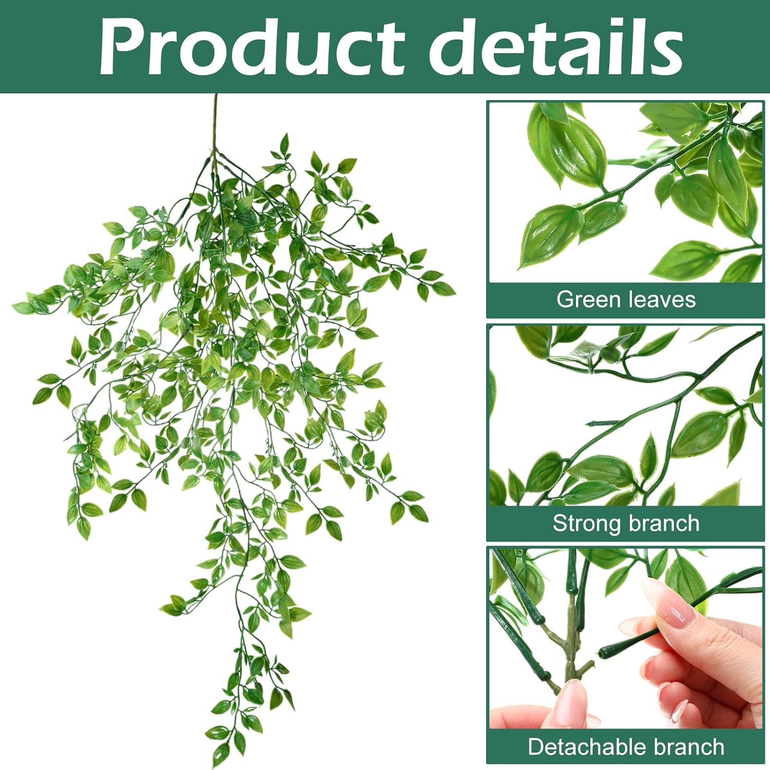 12 Pcs Artificial Hanging Plants Fake Ivy Vines with Fake Leaves for Living Room Decor Indoor Outdoor Decorations for Patio Artificial Plants Greenery for House Wall, No Baskets (Beauty)