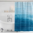thumbnail image 2 of Polyester Fabric Sky Blue Ombre Shower Curtain, Modern Abstract Art Ocean Oil Painting Waterproof Bathtub Curtain Bathroom Decor Set with Hooks 72 x 72 Inches, 2 of 6