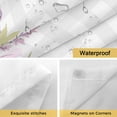 thumbnail image 4 of Flowers Plants No Hooks Shower Curtain with Snap-in Liner Watercolor Spring Floral Farmhouse Leaves Gray Plaid Shower Curtains for Bathroom, Waterproof, Easy Install, Washable 66"x72", 4 of 9