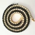 thumbnail image 2 of 1 fila de 60 cm, collar con adornos de cristal, diamantes de imitación, cadenas estilo hiphop, collares (negro), 2 of 5