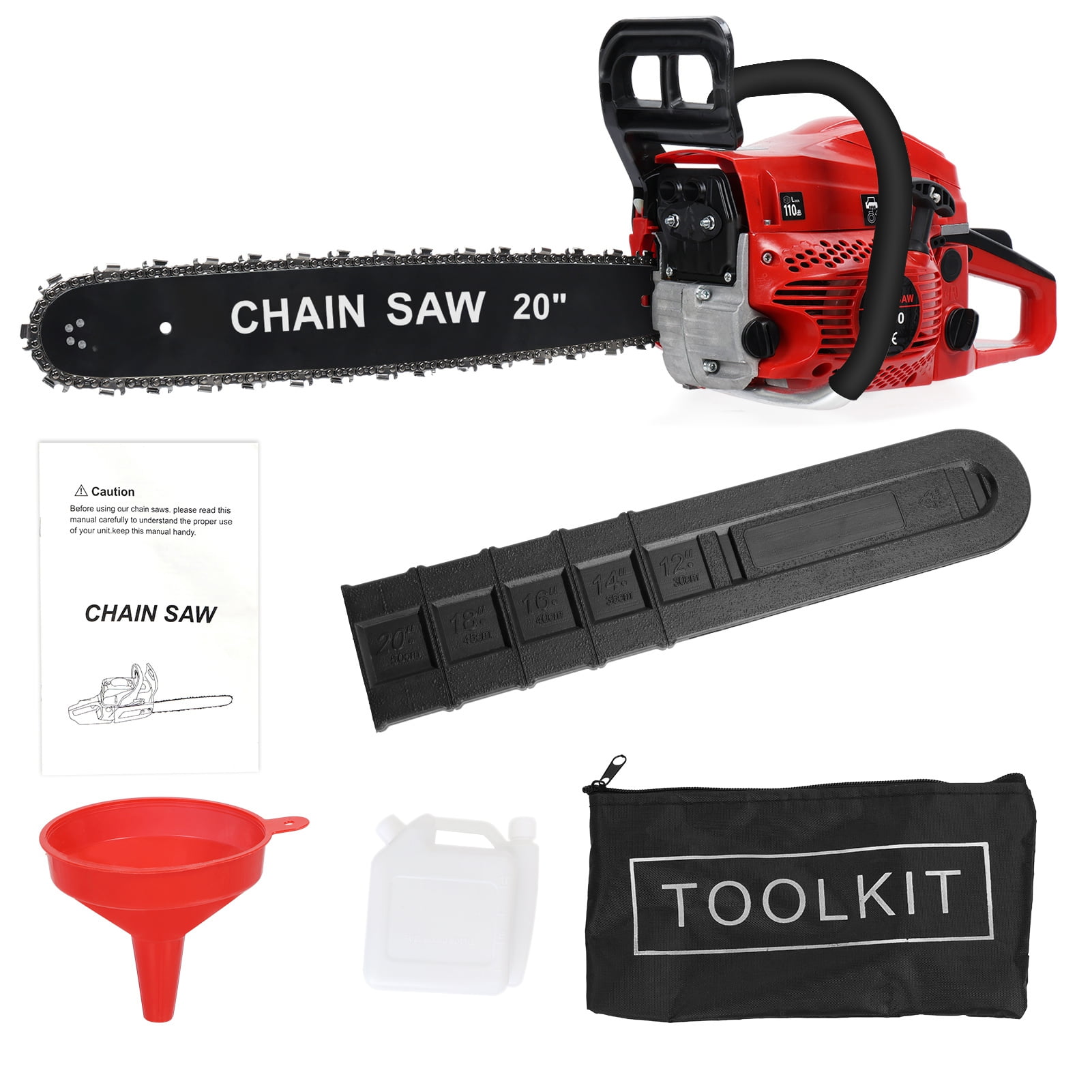 Arlohe 58cc 2200W Gas Chainsaw,20-Inch Professional,Auto Oiler & High-Temp Quenching Chain,Construction & Woodworking Use