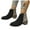 Black, variant on Slip On Ankle Boots for Women Chunky Low Heel Comfortable Suede Short Dress Booties