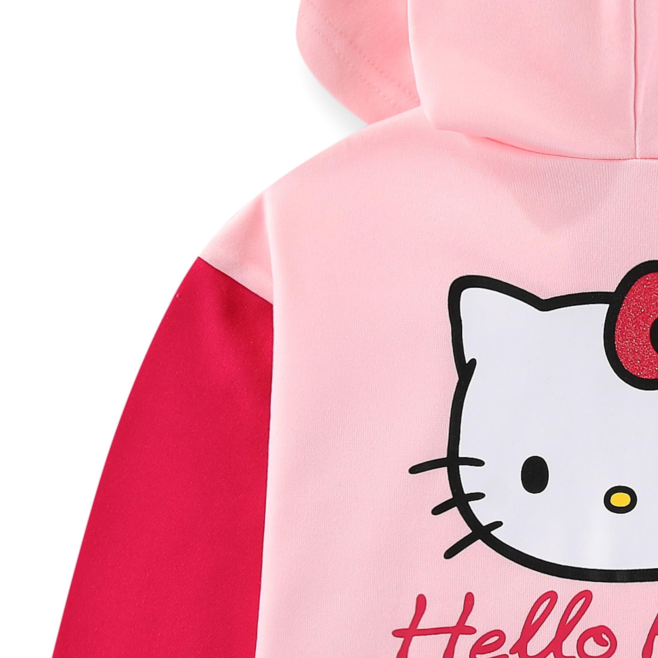 Hello Kitty Sanrio Full Zip Up Hoodie (Girls), Sizes 3T-12