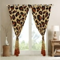 thumbnail image 2 of Orange Leopard Print 30%-50% Blackout Curtains Gold Sequins Print Curtains for Living Room,Wild Animal Hide Cheetah Curtains And Drapes 2 Panels (38Wx45L), 2 of 5