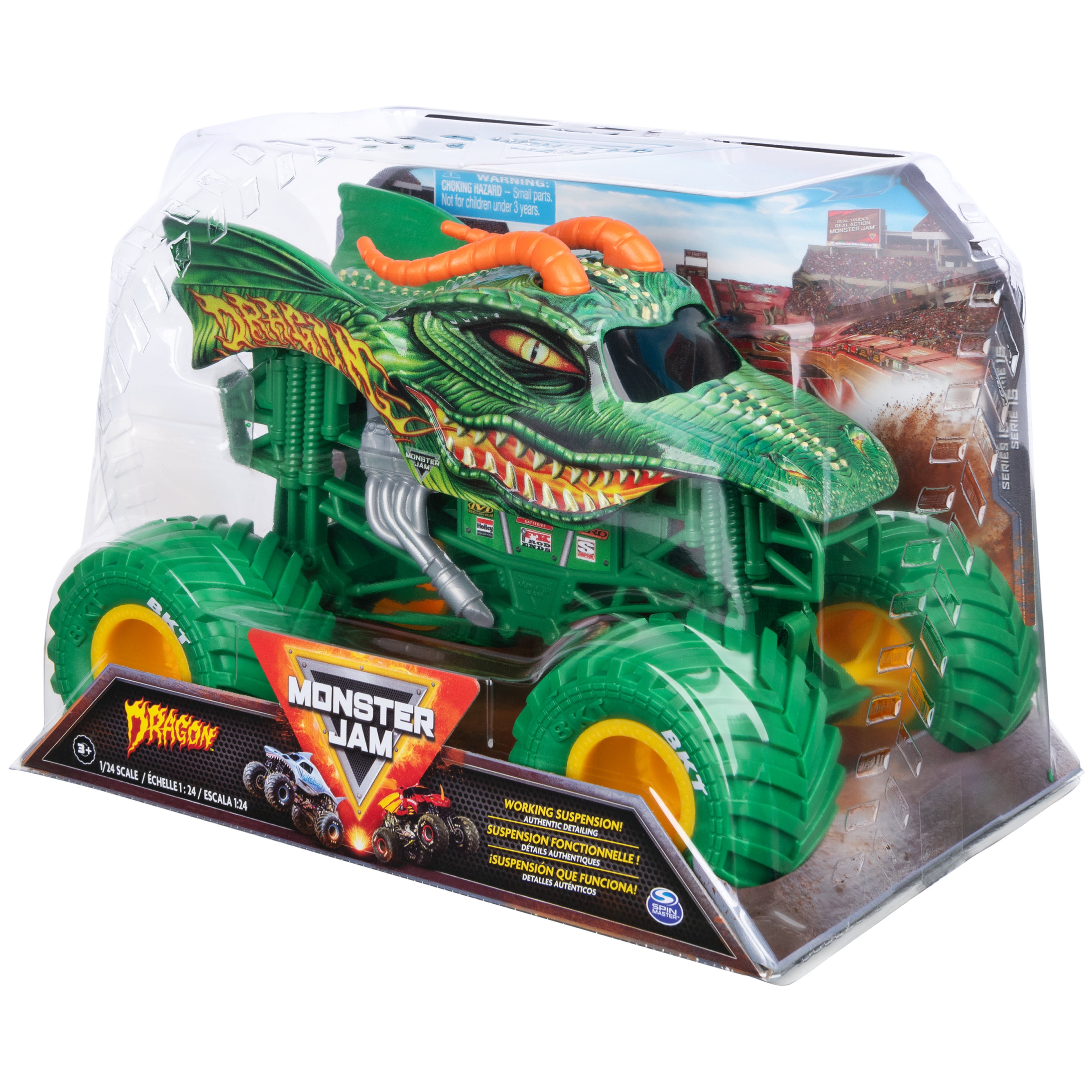 Sunny Brinquedos Monster Jam - 1:24 Collector Die Cast Trucks Dragon,  Multicor