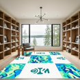 thumbnail image 2 of ODIKA 3'x5' Machine Washable Non-Slip Area Rug, Underwater Sea Creature Hopping Trail Numerical Education Discovery High Traffic Rug, Blue, 930655, 2 of 7