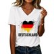 thumbnail image 2 of Women's Football Graphic T-Shirt, Women's V Neck Short Sleeve T Shirt, Casual Letter Print Tee, Fashion Summer Top for Soccer Tournament 2026 Red Size: 2XL, 2 of 6