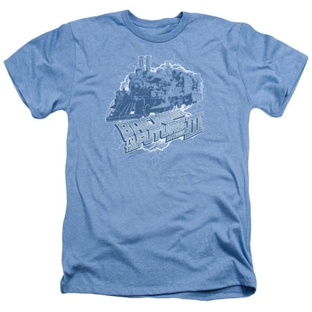 Treviso Three Light - Trevco BACK TO THE FUTURE III TIME TRAIN Light Blue Adult Unisex T-Shirt