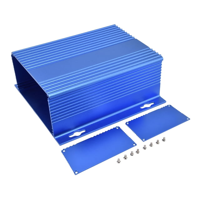 Caja eléctrica de aleación de aluminio, caja de conexiones para proyecto, carcasa dividida, 61x147x155mm, azul mate