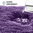 thumbnail image 3 of Howarmer 24"×47" Purple Long Bathroom Rug Runner, Absorbent Bath Mat for Bathroom Non-Slip, Washable Carpet, Soft Microfiber Shower Mat for Bathroom, Shaggy Durable Bath Rug with Rubber Backing, 3 of 8
