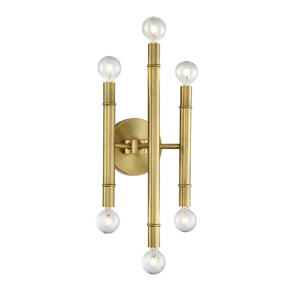 Trade Winds Lighting 6-Light Wall Sconce In Natural Brass