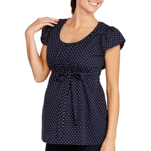 Maternity Polka Dot Cap Sleeve Shirt - Walmart.com