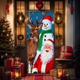thumbnail image 3 of Christmas Reindeer Front Door Cover Decorations, Cute Xmas Deer Decorative Banner Background, Winter Holiday Indoor Outdoor Home Decor 35" x 70" (1PC, E), 3 of 9