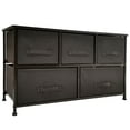 thumbnail image 2 of ZENSTYLE Wide Dresser Storage Tower 5 Drawers Metal Frame, Brown 39 x 12 x 22", 2 of 6