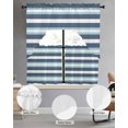 thumbnail image 2 of Blue Striped Swag Kitchen Curtains Sets for Windows 24 Inch Length, Modern Gradient Abstract Lines Aesthetic Short Window Curtain Panels Swags Valances and Tiers 3 Piece Set for Cafe/Dining Room, 2 of 5
