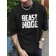 thumbnail image 1 of Camiseta gráfica "Beast Mode" para hombre: estilo casual y vintage, camisetas informales, 1 of 5