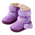 thumbnail image 3 of Splozh Girls Boys Warm Winter Boots Kids Outdoor Snow Boots(Toddler/Little Kid),Purple 8, 3 of 6