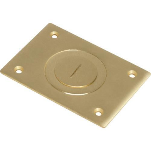 Brass Floor Box Cover With Slotted Combo Plug - 2-3/4W X 4-1/2"D
