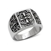 LA NY JEWELRY Lanyjewelry 316 Stainless Steel Mens Mason Templar Knights Templar Ring - Size 9