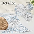 thumbnail image 2 of Light Blue Grey Botanical Pillow Covers, Linen Long Throw Pillow Case, Spring Floral Summer Farmhouse Holiday Pillow Protector Decorative Cushion Cover for Living Room/Bedroom 20" x 36", 2 of 8