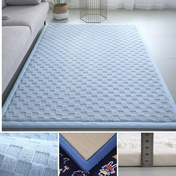 Namzi Bathroom Rug Mat , Non-Slip Plush Shaggy Bath Carpet, Machine Wash Dry, Bath Mats for Bathroom Floor, Tub and Shower, Bathroom Runner Bathmat Accessories Decor, Blue C,16*24inch