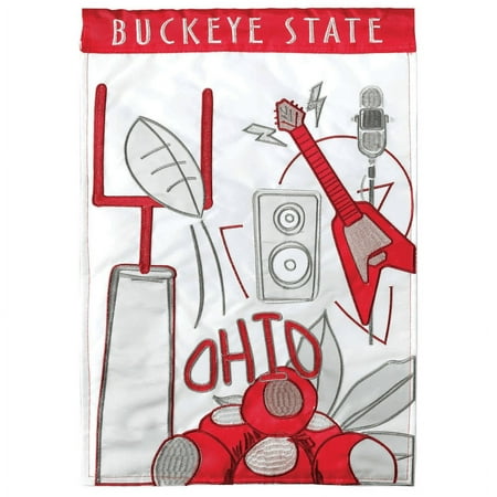 Buckeye State Ohio Red Grey 19 x 13 Polyester Small House Flag