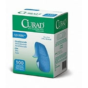 Curad Woven Blue Detectable Bandage 100 Count (Pack of 2)