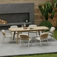 thumbnail image 2 of GDF Studio Jiana 7-piece Outdoor Patio PE Rattan and Acacia Wood Dining Set, Gray Teak, 2 of 13