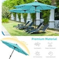 thumbnail image 4 of Autlaycil 10 ft Blue Solar Patio Umbrellas with 32 LED lights for Market Outdoor Pool, Steel Tilt Crank, 4 of 6