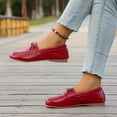 thumbnail image 5 of KEGIRLOM Women's Fashionable Casual Round Toe Solid Color Shallow Mouth Moccasins Comfortable Low Heels Shoes Red Size 8.5, 5 of 9
