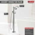 thumbnail image 4 of Delta Cassidy Traditional Floor Mount Tub Filler Trim - Less Handle, Polished Nickel, 4 of 7