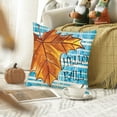 thumbnail image 4 of Hello Fall Pillow Covers 16x16 Inch Blue Buffalo Plaids Maple Leaves Decor Autumn Thanksgiving Decorative Farmhouse Throw Pillows Cushion Cover Square Pillowcase for Sofa Couch, 4 of 6