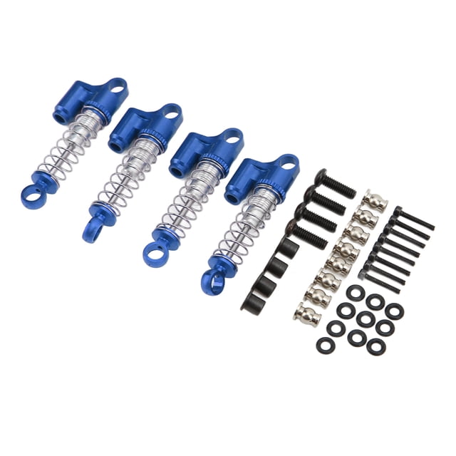 Front Rear Shock Absorbers, Front Rear Shock Damper Aluminum Alloy Wear Resistant For 1/16 RC Car Blue