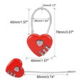 thumbnail image 5 of Unique Bargains 3 Digit Combination Padlock, 3mm Wire Shackle, Zinc Alloy Code Lock, Red 4Pcs, 5 of 5