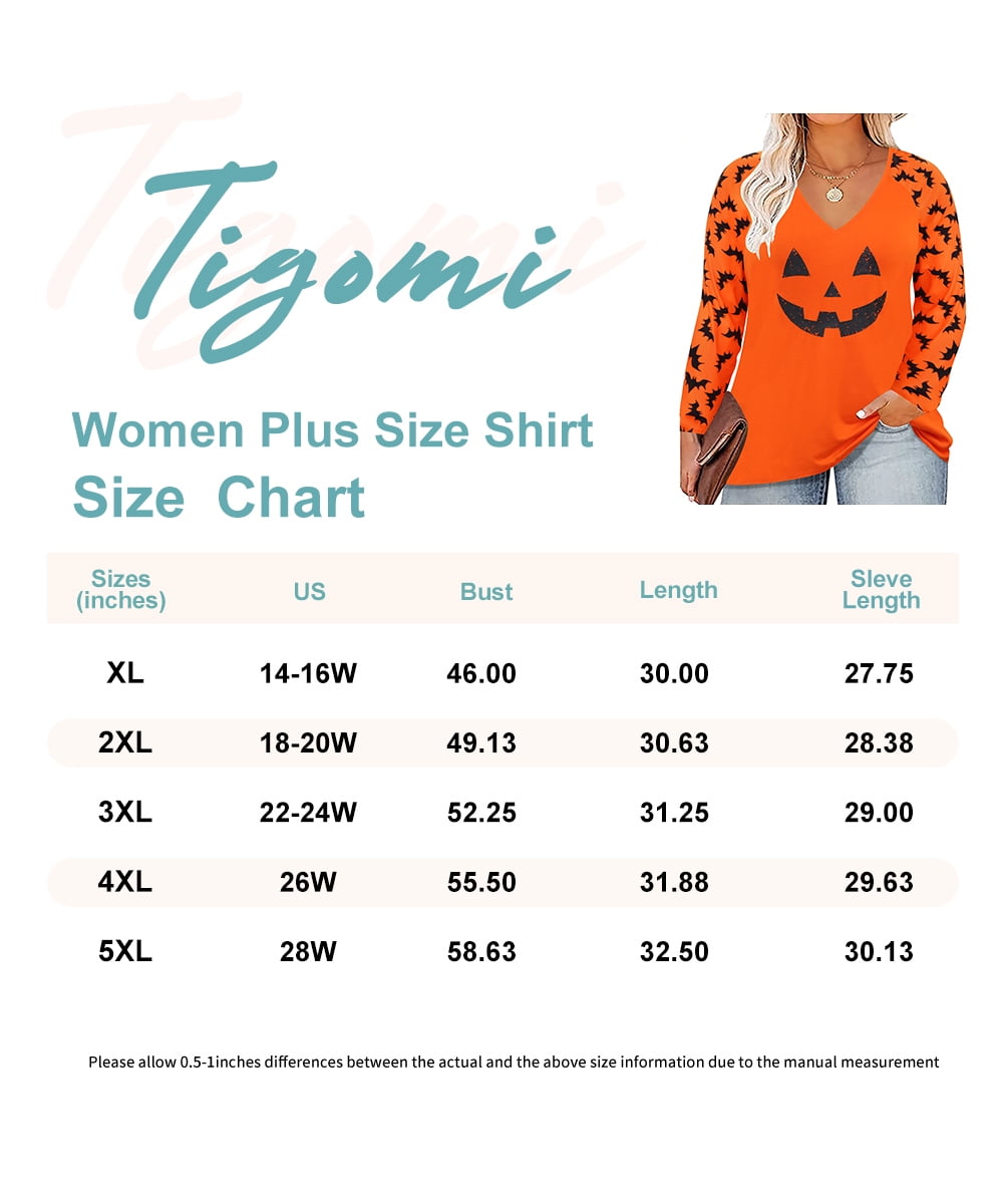 TIYOMI Plus Size Women's Long Sleeve Color Block Tunic Top - Halloween Pumpkin Face, Fall Winter Tee (Sizes XL-5XL)