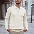 thumbnail image 2 of FYDUU Fashion Shirts for Men Knit Long Sleeve Shirt Business Casual Pullover Sweater Thermal Warm Base Layer Top Winter Fall Handsome Polo Shirts, 2 of 4