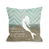 One Bella Casa Mermaid Wild Salt Air - Multi Pillow by Cheryl Overton 18" x 18"
