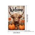 thumbnail image 4 of JOOCAR Highland Cow with Pumpkins Linen Garden Flag for Fall Autumn Home Outdoor Garden Yard Door Decor 12x18 inch, 4 of 5