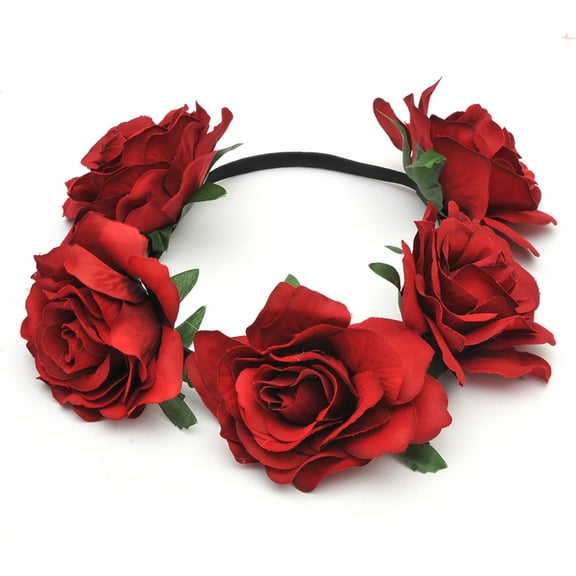 Toyvian Red Flower Headdress for Decorating Instant Stunning Hairstyle Accessory
