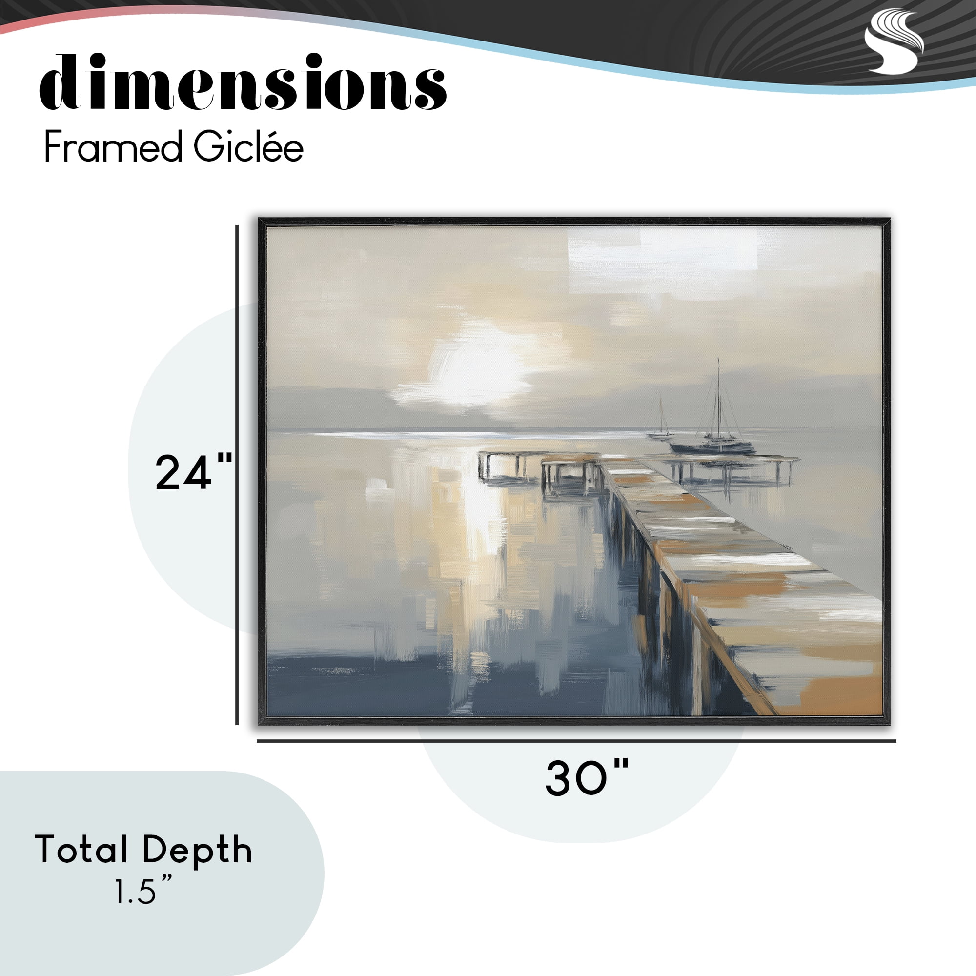 Stupell Industries Pier with Sailboat Seascape Black Framed Giclee Art, design by Kim Curinga