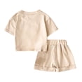 thumbnail image 5 of Kid Girl Clothes Shorts Set 2 Piece Outfits Summer Casual Short Sleeve Top and Shorts Set for Girls 4-7 Girls Summer Set 1-21 Years,18-244 Months, 5 of 8