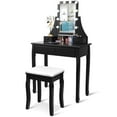 thumbnail image 1 of Costway 3 Drawers Vanity Table 10 Dimmable Bulbs Touch Switch Makeup Dressing Desk Black, 1 of 10