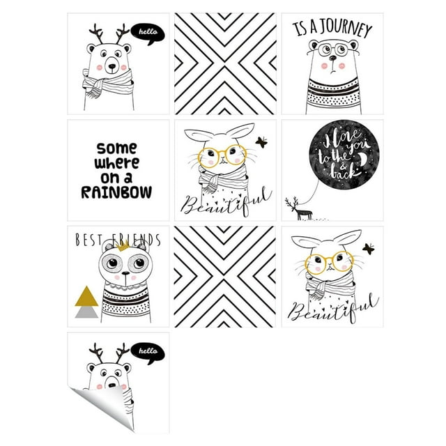 Kcavykas Clearance Sales,Canada Day,open Season 1Set 10pc Self Adhesive Tile Print Sticker Kitchen Bathroom Wall Sticker Decoration
