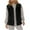 Black, variant on Women's Fuzzy Fleece Vest Oversized Sleeveless Sherpa Jacket Full Zip Up Warm Gilet Outerwear with Pockets