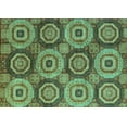 thumbnail image 1 of Ahgly Company Indoor Rectangle Oriental Turquoise Blue Modern Area Rugs, 7' x 9', 1 of 4