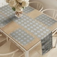 thumbnail image 2 of Ambesonne Neutral Color Table Runner & Placemats, Contemporary Squares, Placemat 4 pcs + Runner 16"x90", Dimgray Tan White, 2 of 2