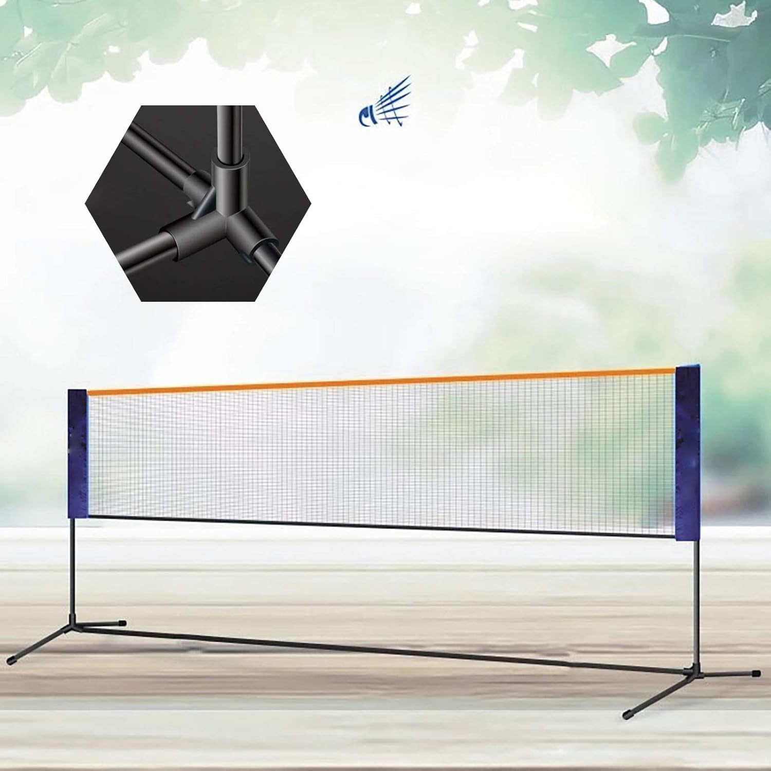 20ft Folding Badminton Net Set, Portable Tennis Net Pickleball Height Adjustable Standard Badminton Net Set Volleyball Nets with Stand/Frame Carry Bag