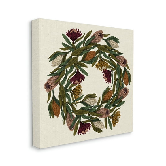 Stupell Industries Wild Thistle Wreath Autumn Harvest Charm Canvas Wall Art, 36 x 36, Design by Daphne Polselli